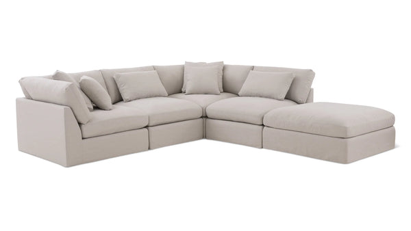 Cloud Style 5 Piece Modular Large Sectional Clay