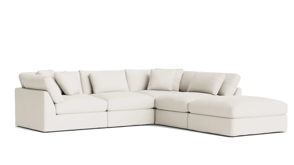 Cloud Style 5-Piece Modular Sectional Large - Cream Linen