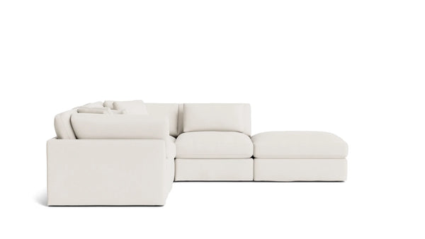 Cloud Style 5-Piece Modular Sectional Large - Cream Linen