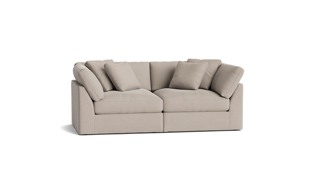 Cloud Style 2-Piece Modular Sofa Large, Light Pebble