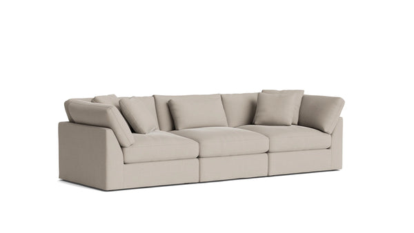 Cloud Style 3- Piece Sectional Large Light Pebble