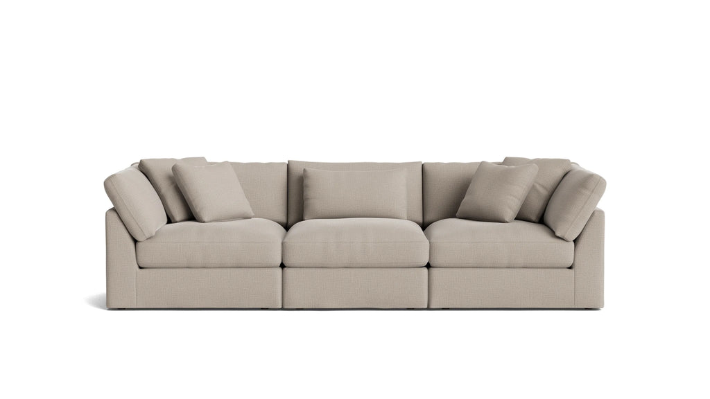 Cloud Style 3- Piece Sectional Large Light Pebble