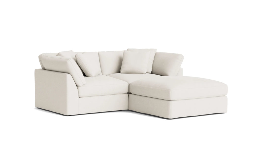 Cloud Style 3-Piece Modular Sectional Large - Cream Linen