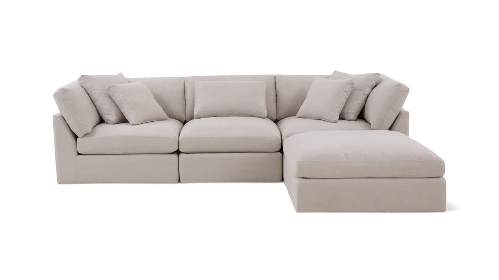 Cloud Style 4-Piece Modular Large Sectional Clay