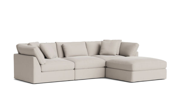 Cloud Style 4-Piece Modular Large Sectional Clay