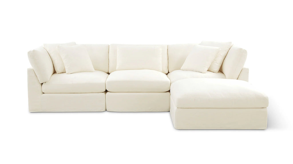 Cloud 4-Piece Modular Sectional Large Cream Linen