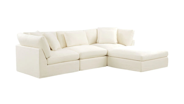 Cloud 4-Piece Modular Sectional Large Cream Linen