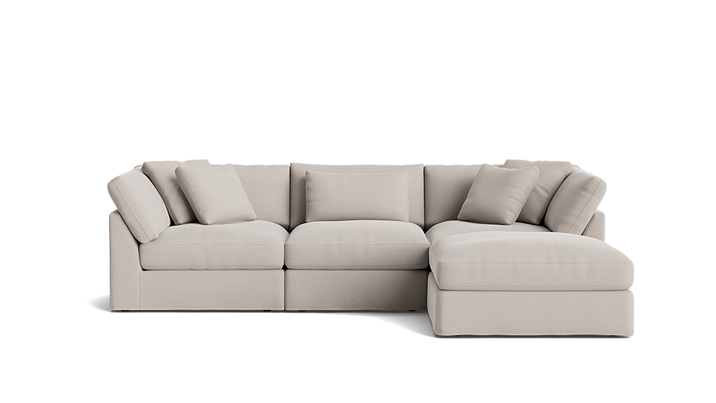 Cloud Style 4-Piece Modular Large Sectional Clay