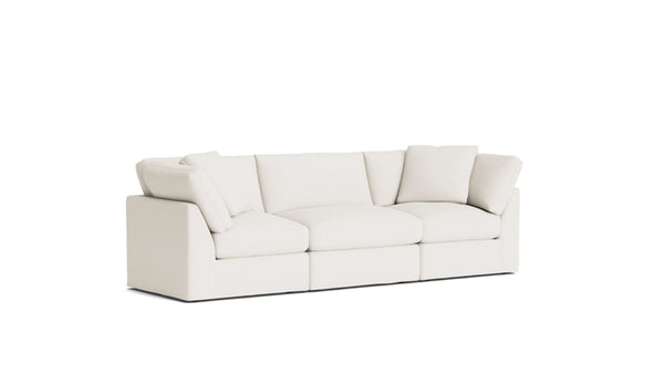 Cloud Style 3-Piece Modular Sofa Standard Cream Linen