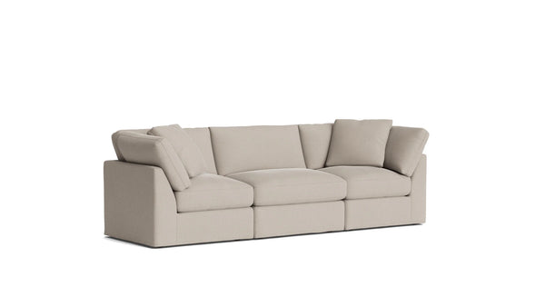Cloud Style 3-Piece Modular Standard Sectional Light Pebble
