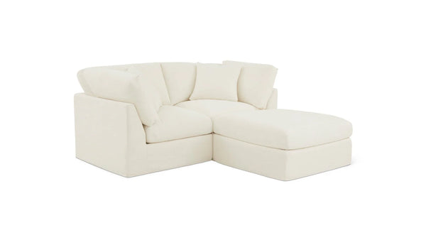 Cloud Style 3-Piece Standard Modular Sectional Cream Linen