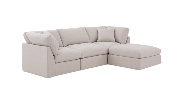 Cloud Style 4-Piece Modular Sectional Standard, Clay