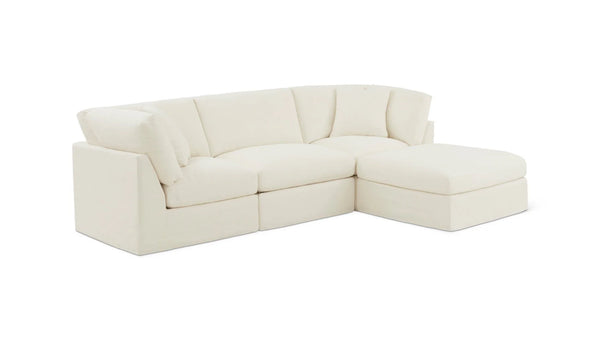 Cloud Style 4-Piece Standard Sectional Cream Linen