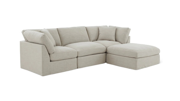 Cloud Style 4 Piece Modular Sectional Standard- Light Pebble