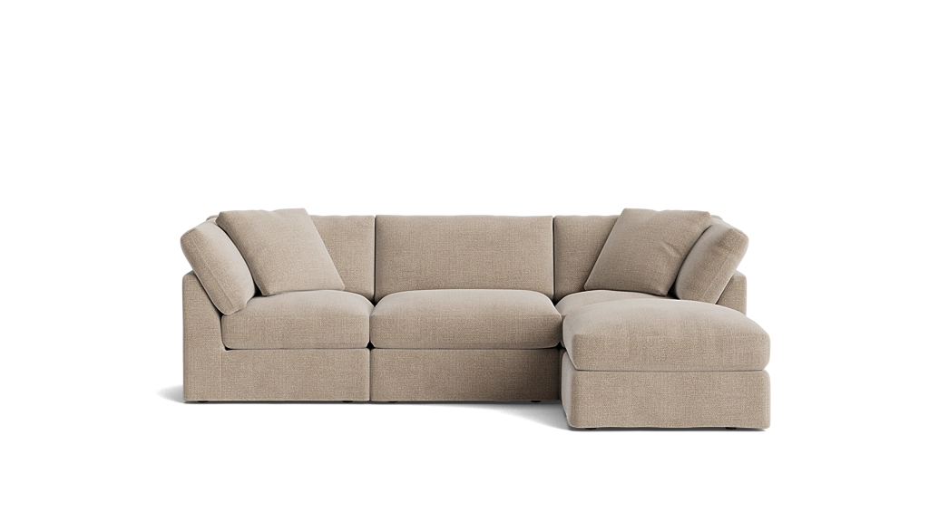 Cloud Style 4-Piece Sectional Standard Champagne