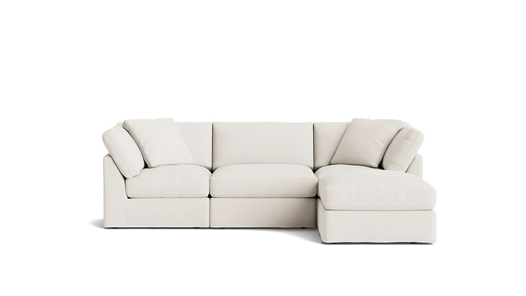Cloud Style 4-Piece Standard Sectional Cream Linen