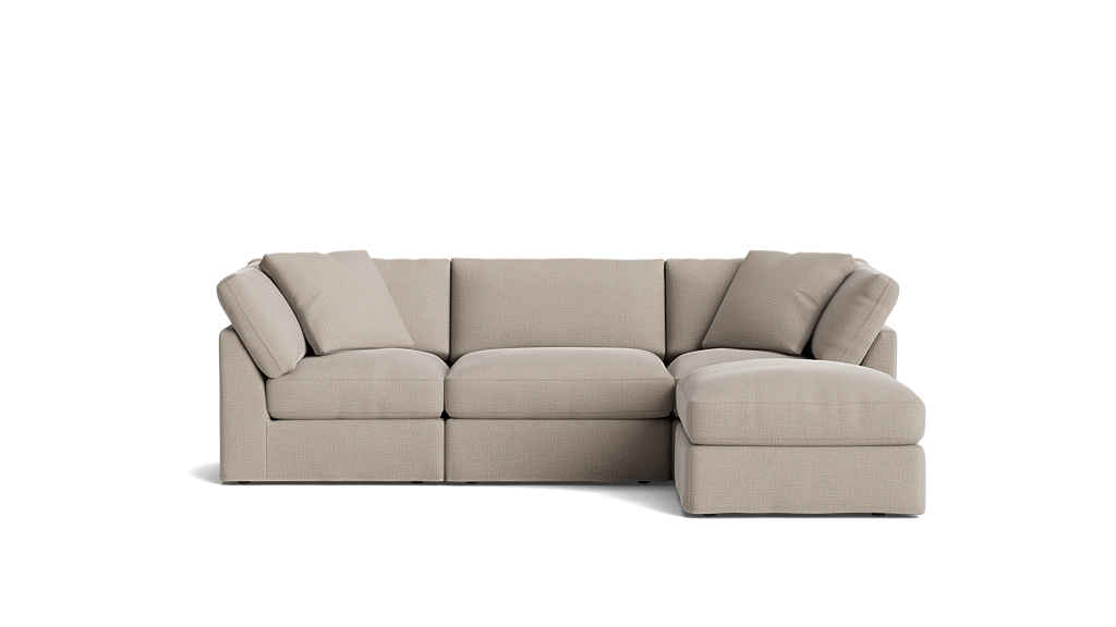 Cloud 4-Piece Modular Sectional Standard- Light Pebble