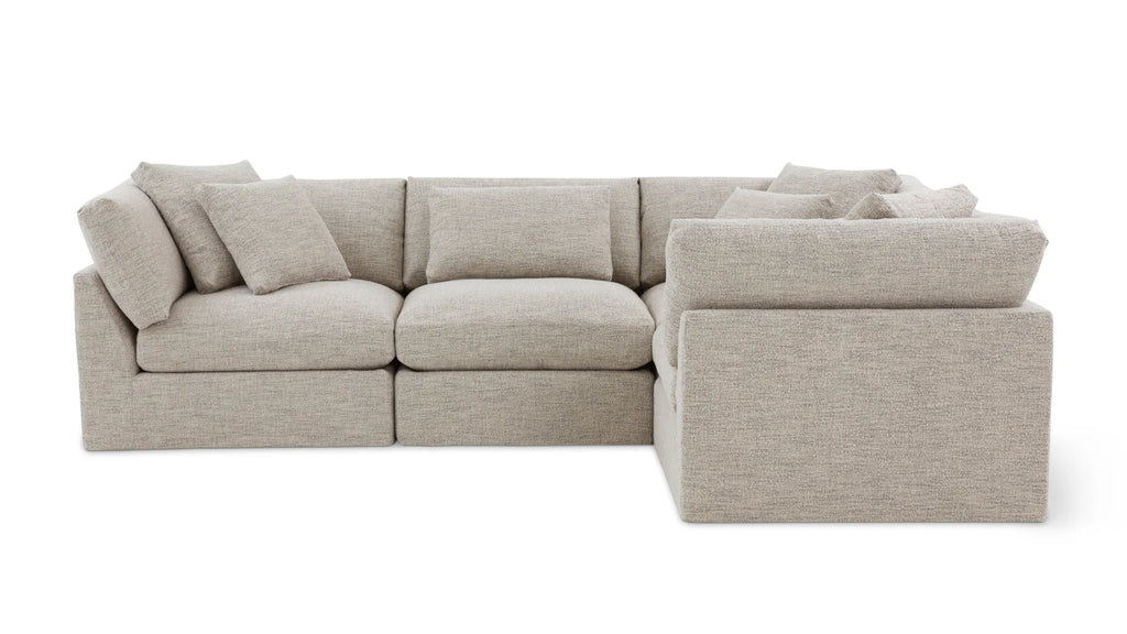 Cloud Style 4-Piece Modular Sectional Closed Oatmeal