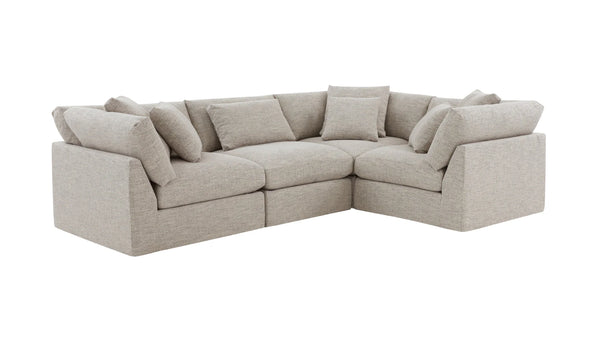 Cloud Style 4-Piece Modular Sectional Closed Oatmeal