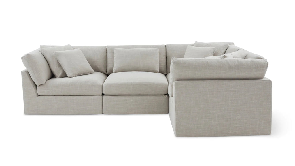 Cloud Style 4-Piece Modular Sectional Large, Light Pebble