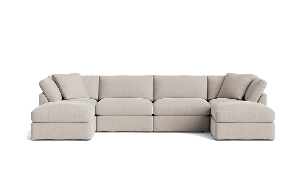 Cloud Style 6-Piece U-Shaped Sectional Clay