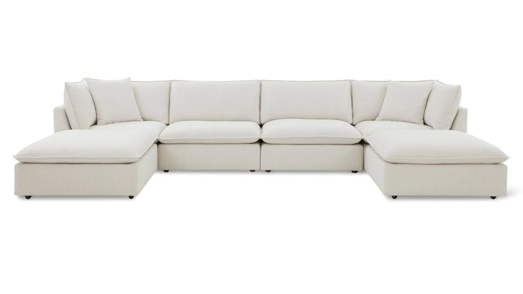 Chill Cloud Style 6-Piece Modular U-Shaped Sectional Birch