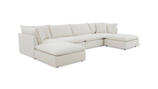 Chill Cloud Style 6-Piece Modular U-Shaped Sectional Birch