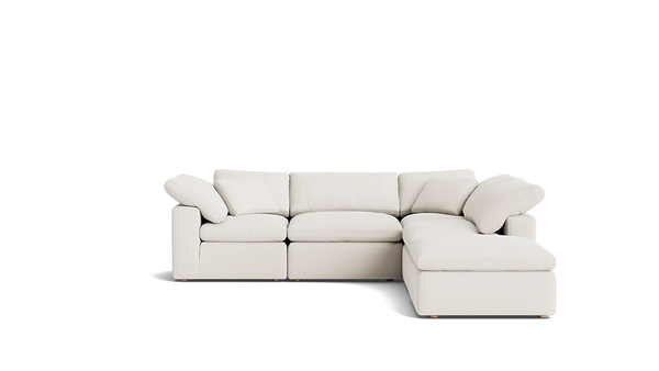 Cloud Style 5-Piece Sectional Standard Cream Linen