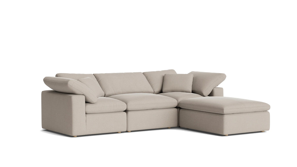 Cloud Style 4-Piece Standard Sectional Light Pebble