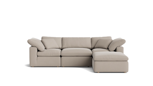 Cloud Style 4-Piece Standard Sectional Light Pebble