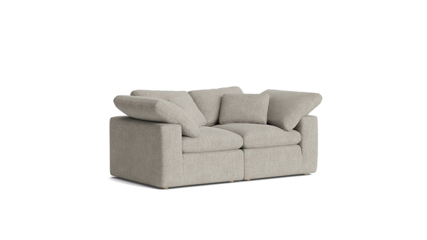 Cloud Style 2-Piece Modular Sectional Sofa Standard Oatmeal