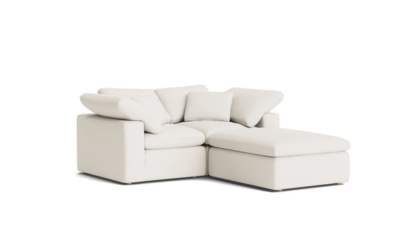 Cloud Style 3-Piece Standard Sectional Cream Linen