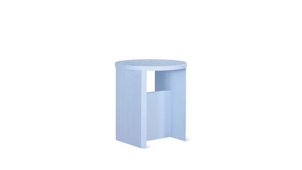 Glacier Blue Wood Stool