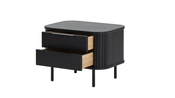 Edged Black Oak Nightstand