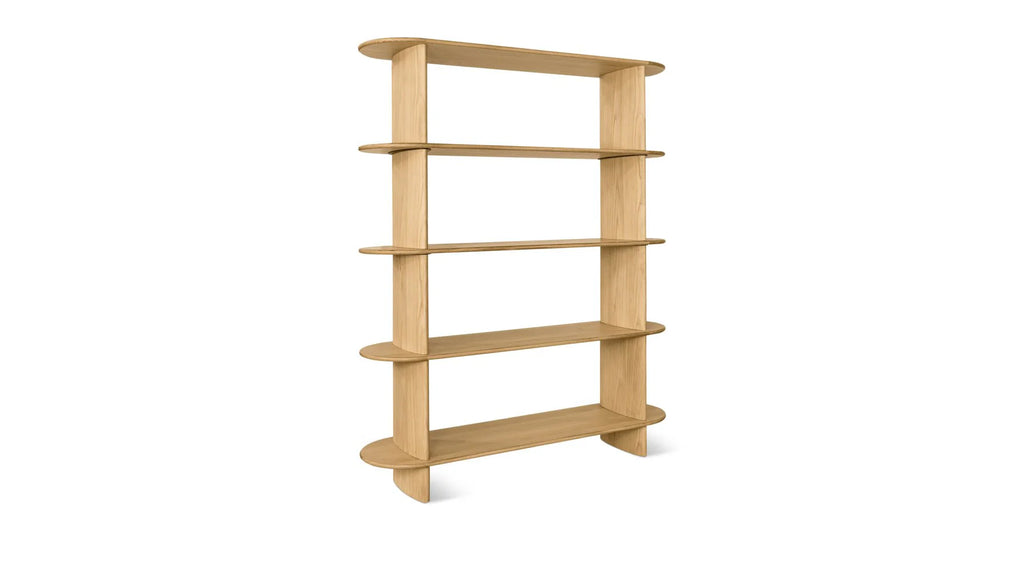 Rounded White Oak Bookshelf