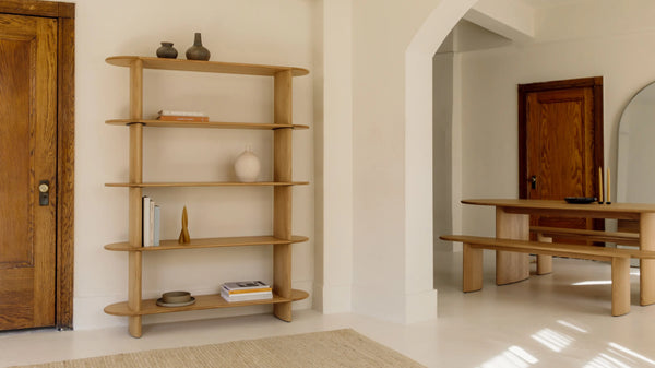 Rounded White Oak Bookshelf