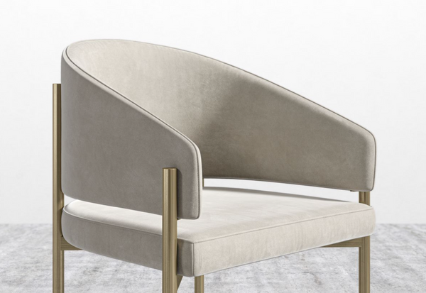 Solana Dining Chair Latte/Brushed Brass