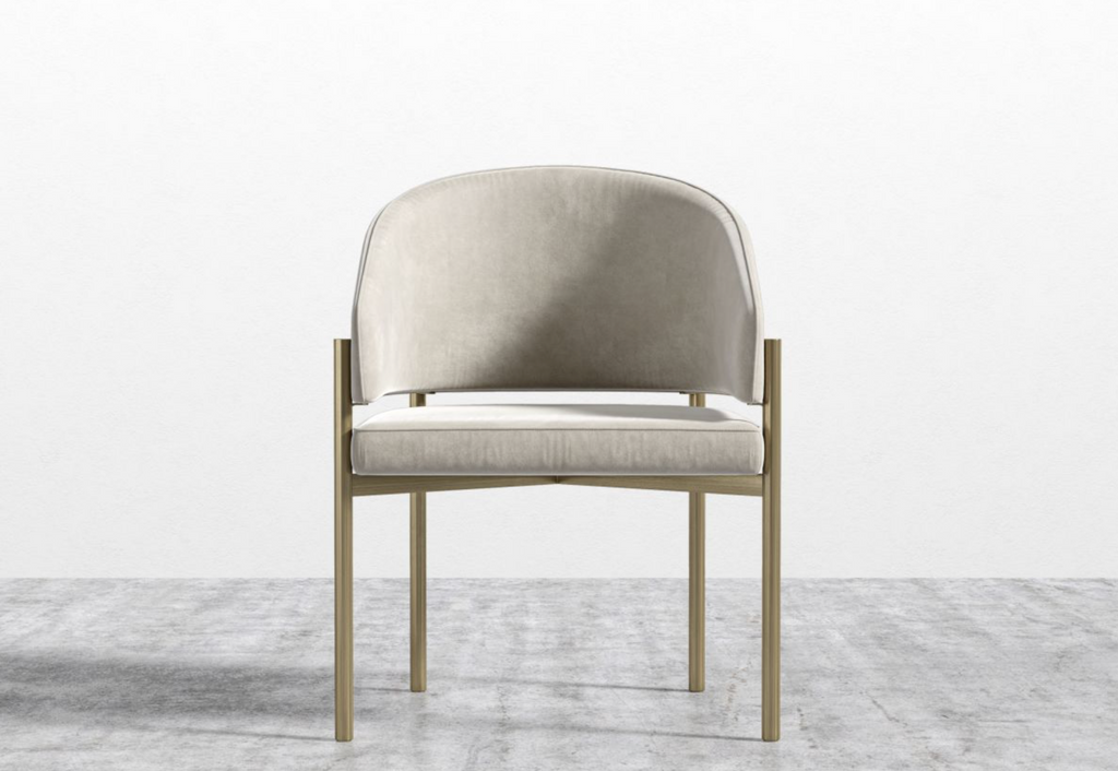Solana Dining Chair Latte/Brushed Brass