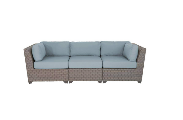 Florence 3-Piece Wicker Outdoor Sectional Sofa with Cushions