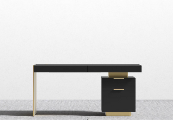 Arlo Desk Black/Brushed Brass