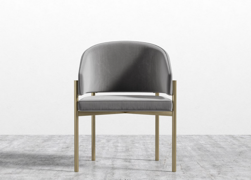 Glacier Grey/Antique Brass Dining Chair