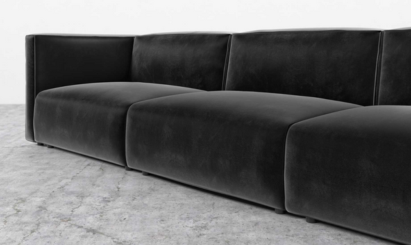 Arya Open Right Modular Sectional Velvet Black