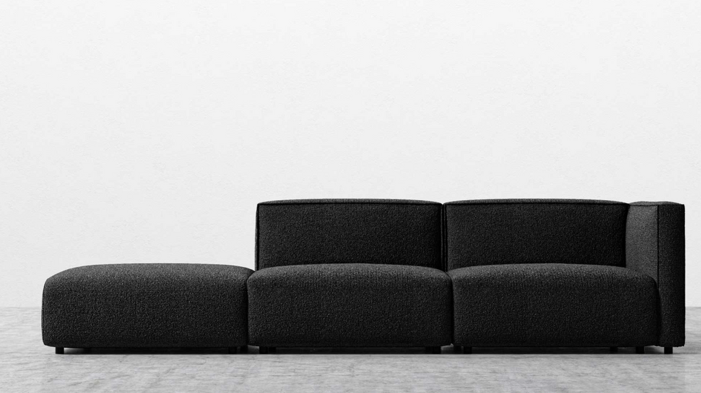 Arya Modular Sofa with Open End Caviar Chatou Boucle