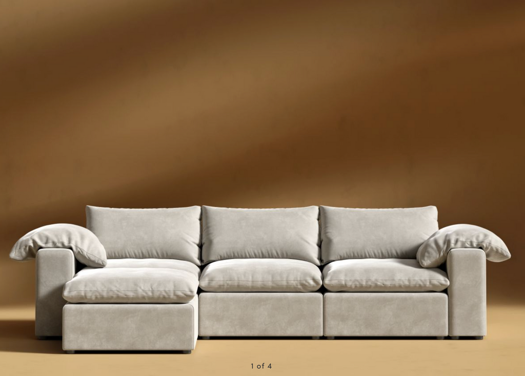 Nuvo Sectional Latte Suede