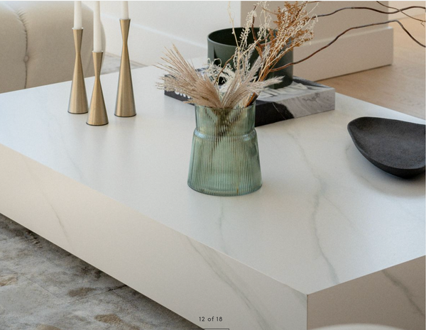 Liza Coffee Table White Carrara Ceramic