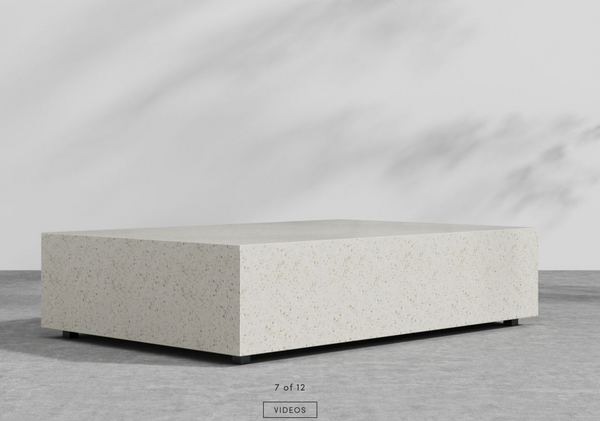 Leza White Terrazzo Coffee Table Grande 40
