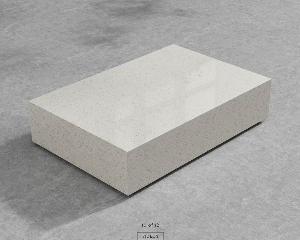 White Terrazzo Coffee Table Grande 40" X 60"