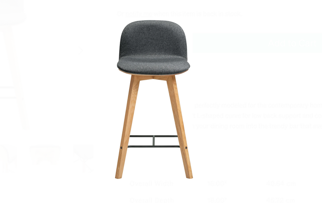 Napoli Counter Stool Grey