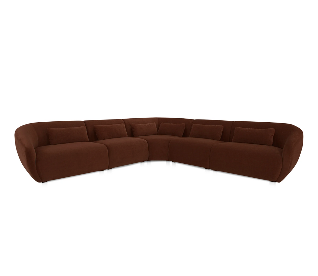 Amelia Chestnut L Shaped Modular Sectional Chestnut