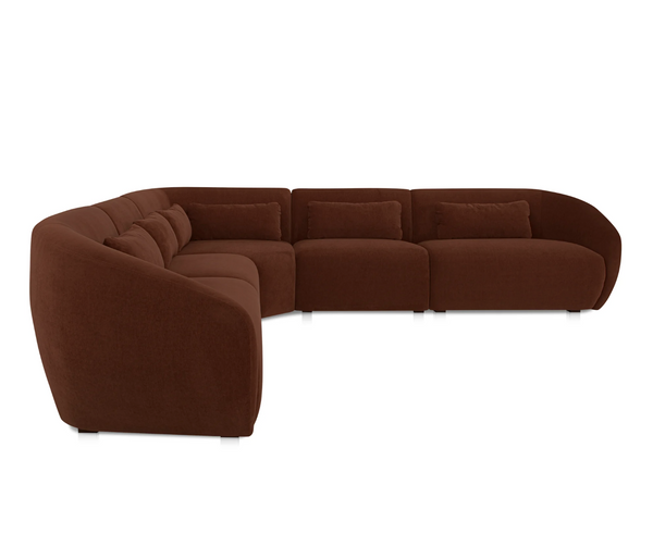 Amelia Chestnut L Shaped Modular Sectional Chestnut